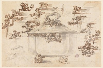 Ontwerp voor zilveren terrine, 1769 door Filippo Marchionni